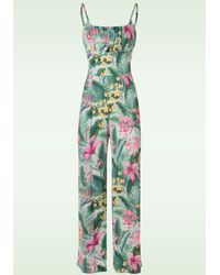vintage chic for topvintage - Alyssa Tropical Jumpsuit - Lyst