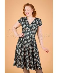 vintage chic for topvintage 50s Addison Floral Polka Swing Dress - Meerkleurig