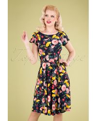 King Louie 60s Ida Rosabelle Dress - Blauw
