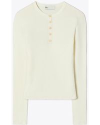 Tory Burch - Ribbed Viscose Henley - Lyst