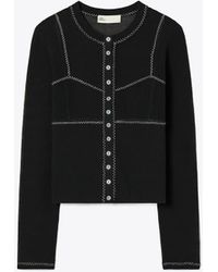 Tory Burch - Cotton And Nylon Mesh Cardigan - Lyst