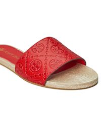 tory burch monogram espadrille slide