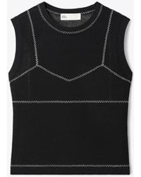 Tory Burch - Cotton And Nylon Mesh Top - Lyst