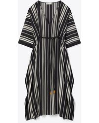 Tory Burch - Belted Striped Silk Caftan - Lyst