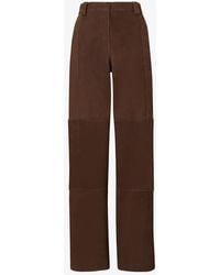 Tory Burch - Relaxed-Fit Suede Pant - Lyst