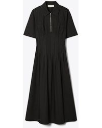 Tory Burch - Poplin Pleat-Waist Dress - Lyst