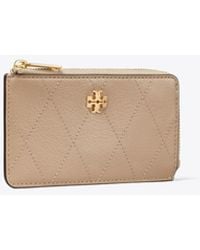 Tory Burch - Charlie Quilted Zip Charm Card Case, One Size - Lyst