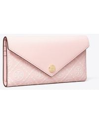 Tory Burch - T Monogram Contrast Embossed Envelope Wallet, One Size - Lyst