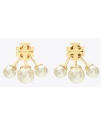 Tory Burch - Moondance Pearl Front-Back Earrings - Lyst