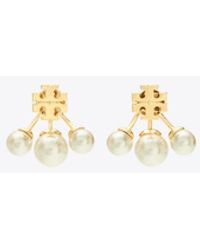 Tory Burch - Moondance Pearl Front-Back Earrings - Lyst