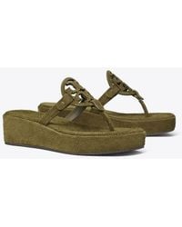 Tory Burch - Miller Suede Wedge Sandal - Lyst