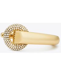 Tory Burch - Pavé Pierced Cuff, One Size - Lyst