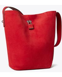 Tory Burch - Suede Slim Bucket Bag - Lyst
