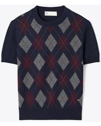 Tory Burch - Merino Wool Argyle Sweater - Lyst