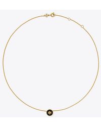 Tory Burch - Icon Enamel Pendant Necklace - Lyst