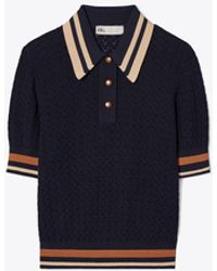 Tory Burch - Cotton Pointelle Polo - Lyst