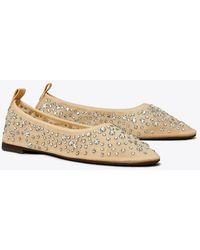 Tory Burch - Ballet Flats With Crystal Detail - Lyst