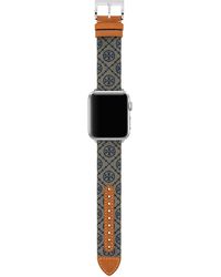 Tory Burch T Monogram Band For Apple Watch®, Navy Leather, 38 Mm - 40 Mm - Blau