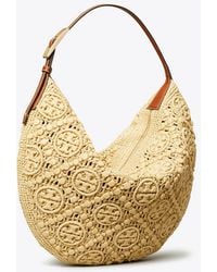 Tory Burch - T Monogram Raffia Balloon Bag, One Size - Lyst