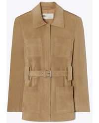 Tory Burch - Belted Suede Jacket - Lyst