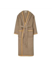Tory Burch Double-faced Wool Hooded Wrap Coat - Natural