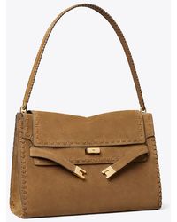 Tory Burch - Large Lee Radziwill Suede Shoulder Bag, One Size - Lyst