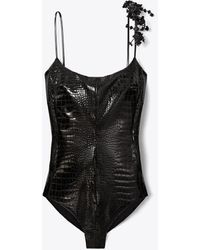 Tory Burch - Faux Croc Bodysuit - Lyst