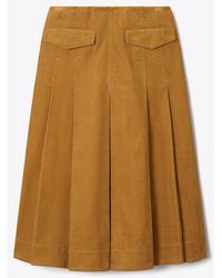 Tory Burch - Corduroy Pleated Skirt - Lyst