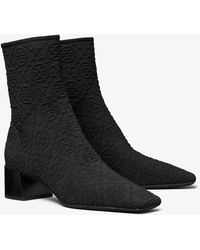 Tory Burch - T Monogram Stretch Ankle Boot - Lyst