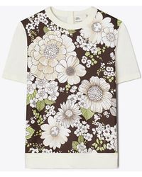 Tory Burch - Silk-Front Wool Top - Lyst