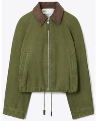 Tory Burch - Denim Bomber Jacket - Lyst