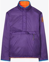 Tory Sport Tory Burch Reversible Nylon Fleece Pullover Jacket - Purple