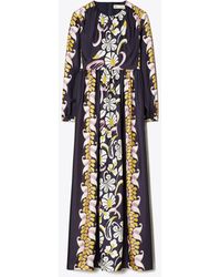 Tory Burch - Long Silk Printed Dress - Lyst