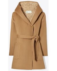 Tory Burch - Hooded Wool Coat - Lyst