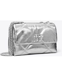 Tory Burch - Small Kira Diamond Quilt Metallic Convertible Shoulder Bag, One Size - Lyst