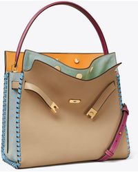 6992 TORY BURCH Lee Radziwill Whipstitch Petite Double Bag CLAY