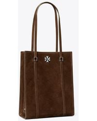 Tory Burch - Small Kira Turnlock Suede Tote, One Size - Lyst