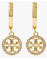 Tory Burch - Miller Pave Hoop Earring - Lyst