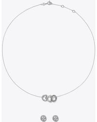 Tory Burch - Icon Pavé Necklace And Earring Set, One Size - Lyst