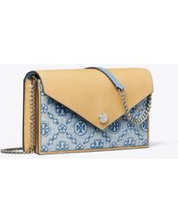 Tory Burch - T Monogram Denim Envelope Crossbody - Lyst