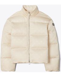 Tory Burch - T Monogram Satin Puffer Jacket - Lyst