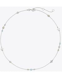 Tory Burch - Delicate Moondance Pearl And Star Necklace, One Size - Lyst