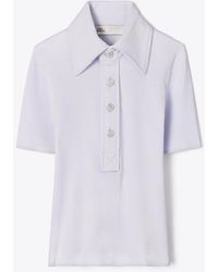 Tory Burch - Viscose Ribbed Polo Sweater - Lyst