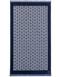 Tory Burch Strandtuch In T-Kacheloptik - Blau