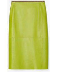 Tory Burch - Leather Pencil Skirt - Lyst