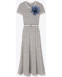 Tory Burch - Floral Appliqué Knit Dress - Lyst