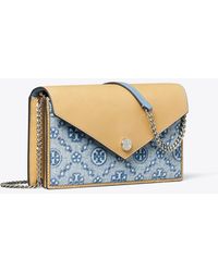 Tory Burch - T Monogram Denim Envelope Crossbody, One Size - Lyst