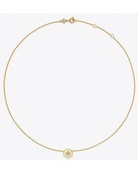 Tory Burch - Icon Enamel Pendant Necklace, One Size - Lyst