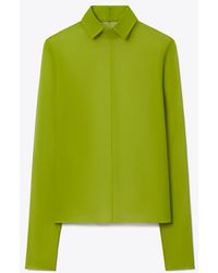Tory Burch - Silk Collared Top - Lyst