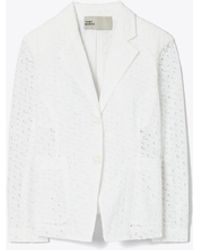 Tory Burch - Embroidered Broderie Anglaise Jacket - Lyst